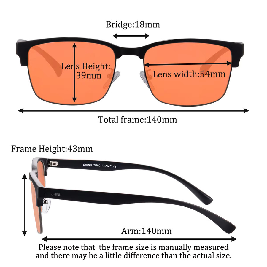 SHINU Computerbrille, Vollrand, Kunststoff, Herren, rot, orange, schwarz - Bild 2