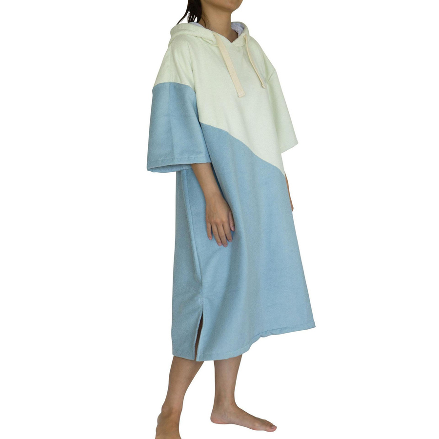 Surf-Poncho Kapuzenbademantel aus Mikrofaser als Umkleidehandtuch und Stranddecke für Erwachsene, B/H: 75 x 110 cm - Bild 2