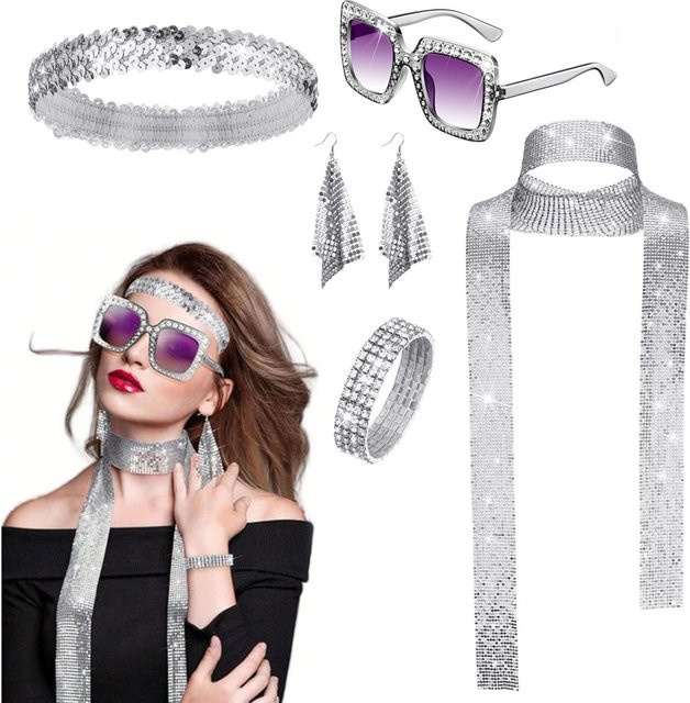 Michael Cos Schmuck-Set, Silber, Kristall, Damen, Vintage - Bild 1