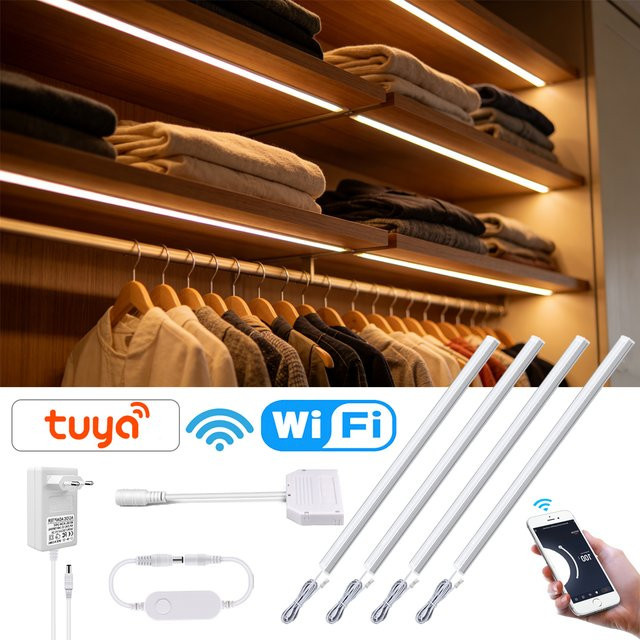 Lcamaw Smart Home LED Schrankleuchte aus Aluminium in Weiß mit Tuya Smartlife App, Alexa und Google Assistant Sprachsteuerung für die Küche - Bild 1