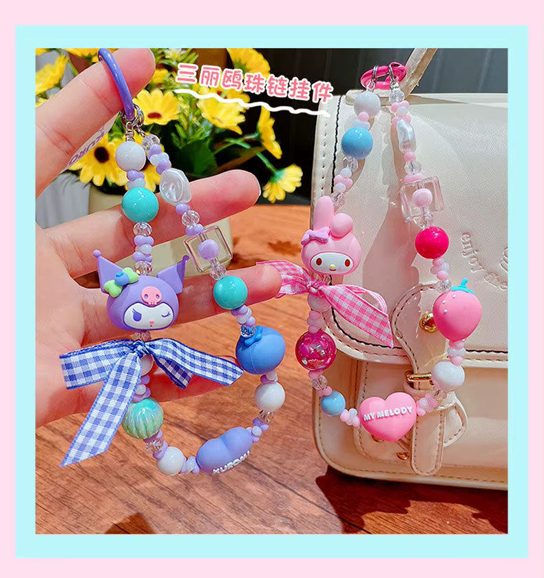 Sanrio Kuromi Hello Kitty Cinnamoroll Melody, Schlüsselanhänger, Perlenkette - Bild 2