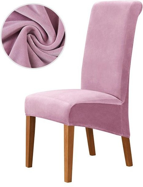 Yiran Furniture Esszimmerstuhlbezüge aus Samtstoff in XL-Größe mit langer Rückenlehne, elastische Stretch-Stuhlhussen für Küchenstühle - Bild 1