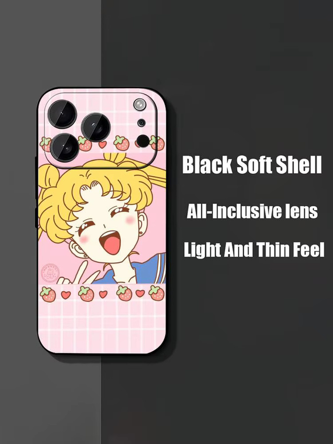 Anime S-Sailors Girl M-Moons Handyhülle für iPhone 17 16 15 14 13 12 11 Pro Max Plus Air Mini Soft Case in Schwarz - Bild 7