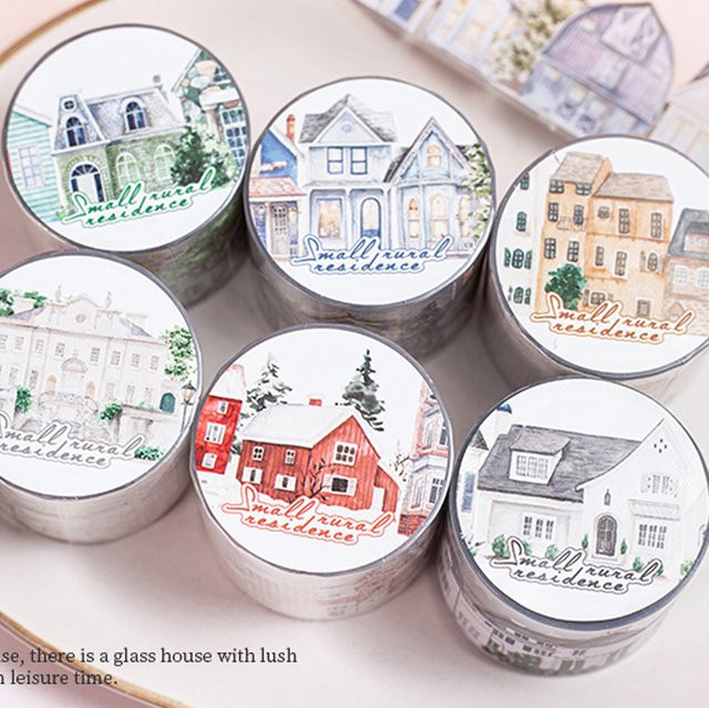 Mr Paper Washi Tape Country House Serie mit 6 Motiven, buntes Heißprägeband für Heimdekoration und Bastelarbeiten - Bild 1