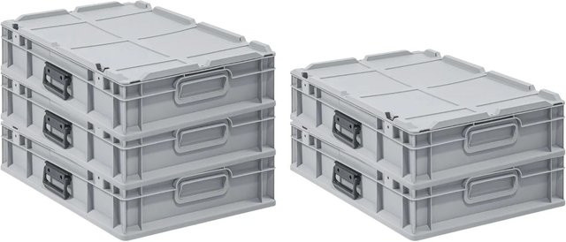 PROREGAL Spar Set 5x Eurobox Nextgen Portable Transportbehälter Grau H x B x T: 60 x 135 x 40 cm - Bild 1