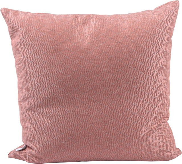 Stern Dekokissen mit Rauten-Design in Koralle, B/B: 55 x 55 cm, 100% Polyester - Bild 1