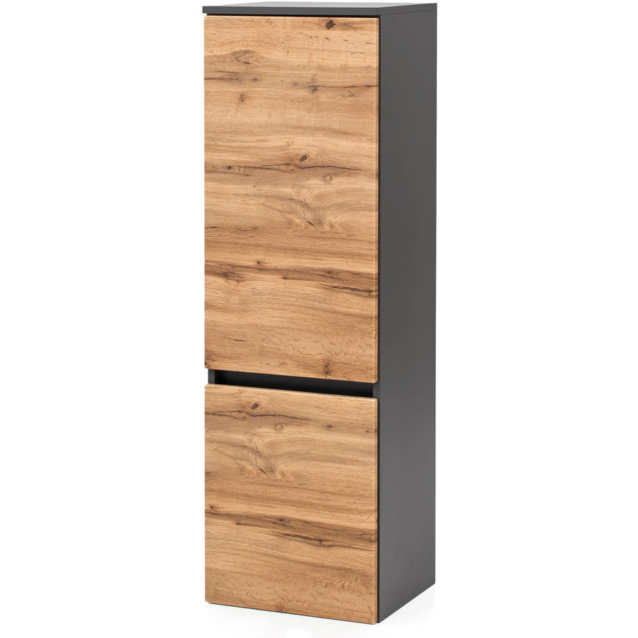 Held Möbel Midischrank Salerno in Wotaneiche und Graphitgrau, Breite: 40 cm, Höhe: 130 cm, Tiefe: 35 cm - Bild 2