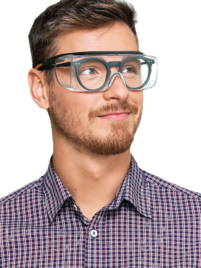 VOPHA Schutzbrille HM6 über der Brille mit ANSI Z87.1-Gläsern, transparent, mit Antibeschlag- und Kratzschutz sowie Seitenschutz - Bild 4