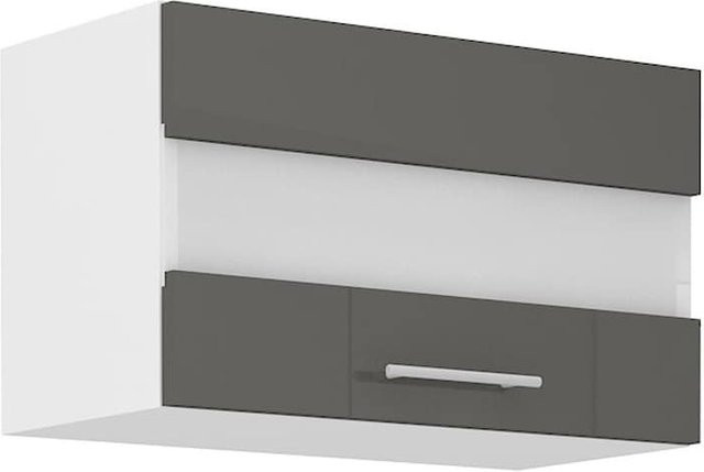 Glashängeschrank Lara für deine Küche in Grau Glanz und Weiss Matt, Breite: 60 cm - Bild 1