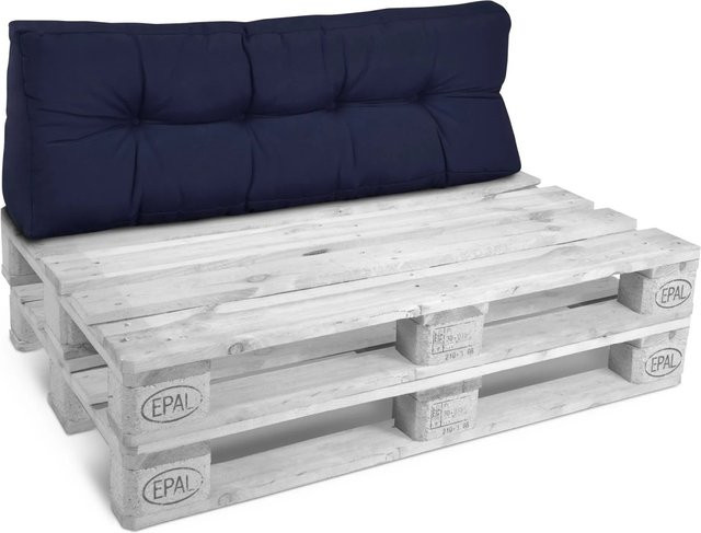 Beautissu ECO Style Palettenkissen Rücken in Dunkelblau B: 120 cm, T: 40 cm, H: 10 cm - Bild 1