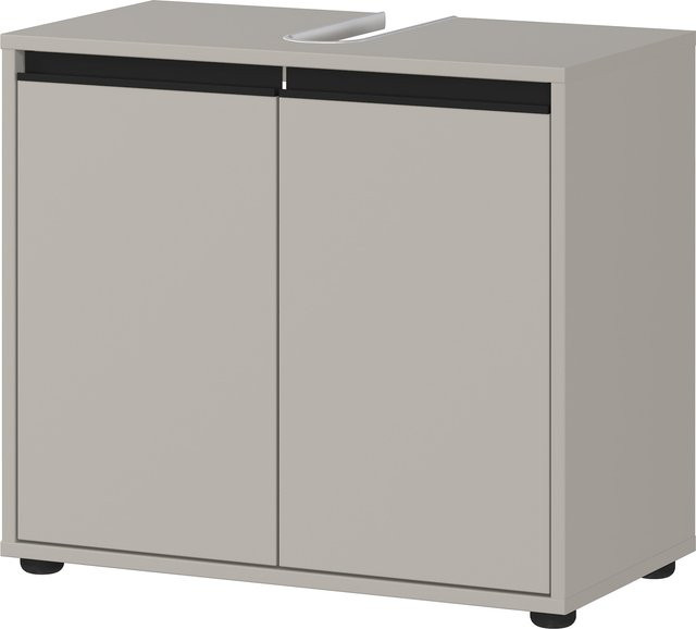 Waschbeckenunterschrank Kadima Design in Grau mit zwei Türen und Einlegeboden, Breite: 63 cm - Bild 1