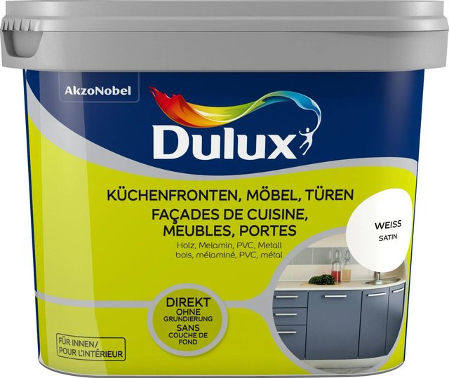 Dulux Fresh Up Lack für Küchen, Möbel und Türen in Satin Weiß, 0,75 l - Bild 1