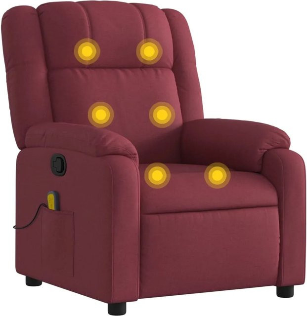 vidaXL Massagesessel Modell 9 in Rot und Weiß aus Stoff mit Armlehnen - Bild 1