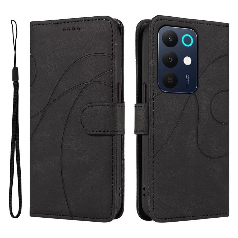 Magnetische Leder-Brieftaschenhülle für OPPO Realme in Schwarz - Bild 2