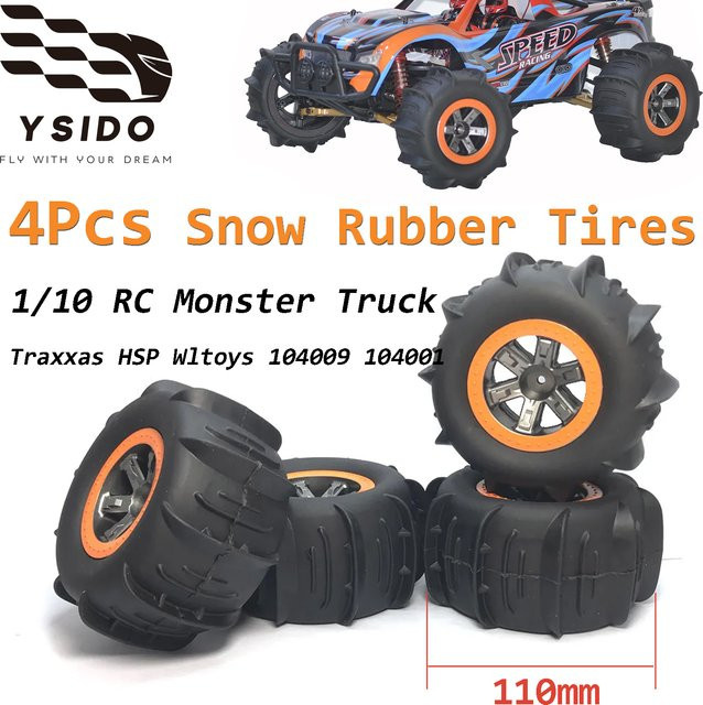 YSIDO Monster Truck Sand- und Schneereifen, 4-teiliges Set, 1:10, 110mm - Bild 1