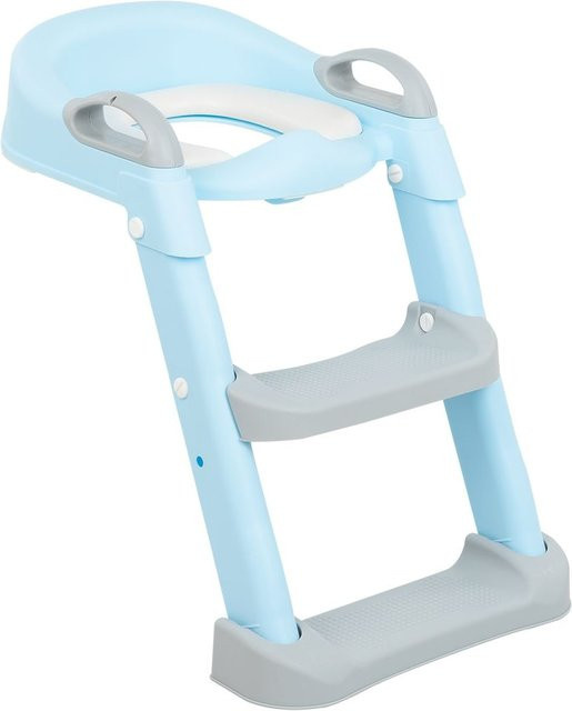 Kikkaboo Toilettenaufsatz Lea mit verstellbarer Leiter und Griffen in Hellblau - Bild 1