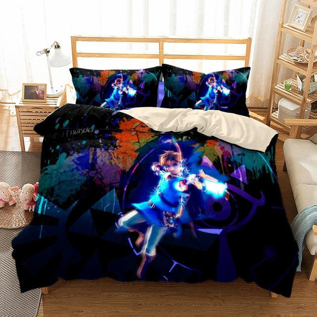 Donkey Kong Switch Bettwäsche Set aus Mikrofaser in Blau, 3-teilig, B: 155 cm, H: 215 cm - Bild 1