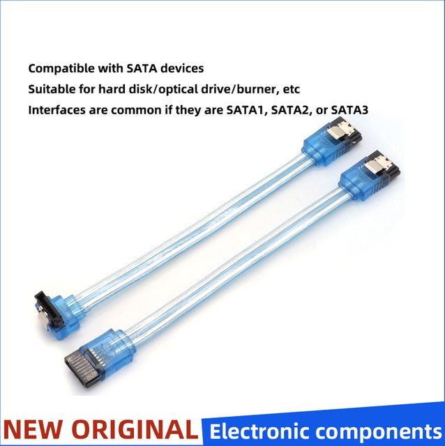 SATA 3.0 III 6 GB/s Hochgeschwindigkeits-Festplatten-Datenkabel mit geradem und gebogenem Kopf in Blau - Bild 1