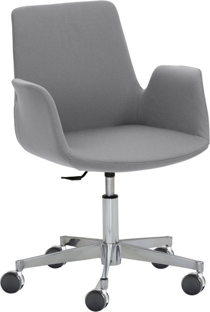 Mayer Sitzmöbel Sessel mit Armlehnen und 360 Grad Drehsitz in Grau mit silbernem Gestell, B/T/H: 65 x 65 x 82 cm - Bild 1