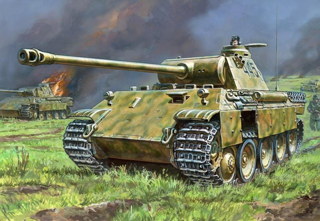 Zvezda WWII Dt. Pzkmpfw. V Panther Ausf. D, Fahrzeuge, Grün - Bild 1