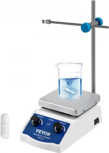 VEVOR SH-2 Magnetrührer mit Heizplatte und Digitalanzeige, weiß, Mischkapazität 2000 ml - Bild 1