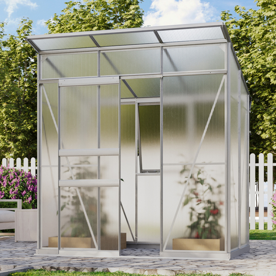 Vitavia Gewächshaus Fokus 3250 mit Stahlfundamentrahmen und Polycarbonat-Platten in Aluminium eloxiert, 2,5 m² - Bild 2