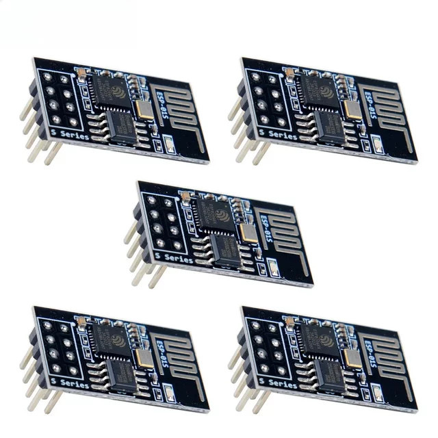 5er Set RCmall ESP-01S ESP8266 WiFi Wireless Serial Transceiver Modul mit 4 MB Flash und 3,3 V in Schwarz - Bild 1