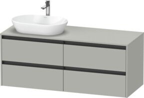 Duravit Waschtischunterschrank Ketho.2 wandhängend mit 4 Schubladen in Beige/Grau Matt, Breite: 140 cm, Tiefe: 55 cm - Bild 1