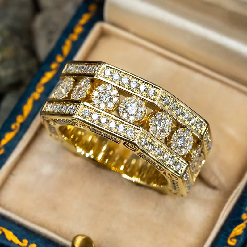 Huitan Ring, Octagon Design, CZ, Gold Farbe, Damen - Bild 2