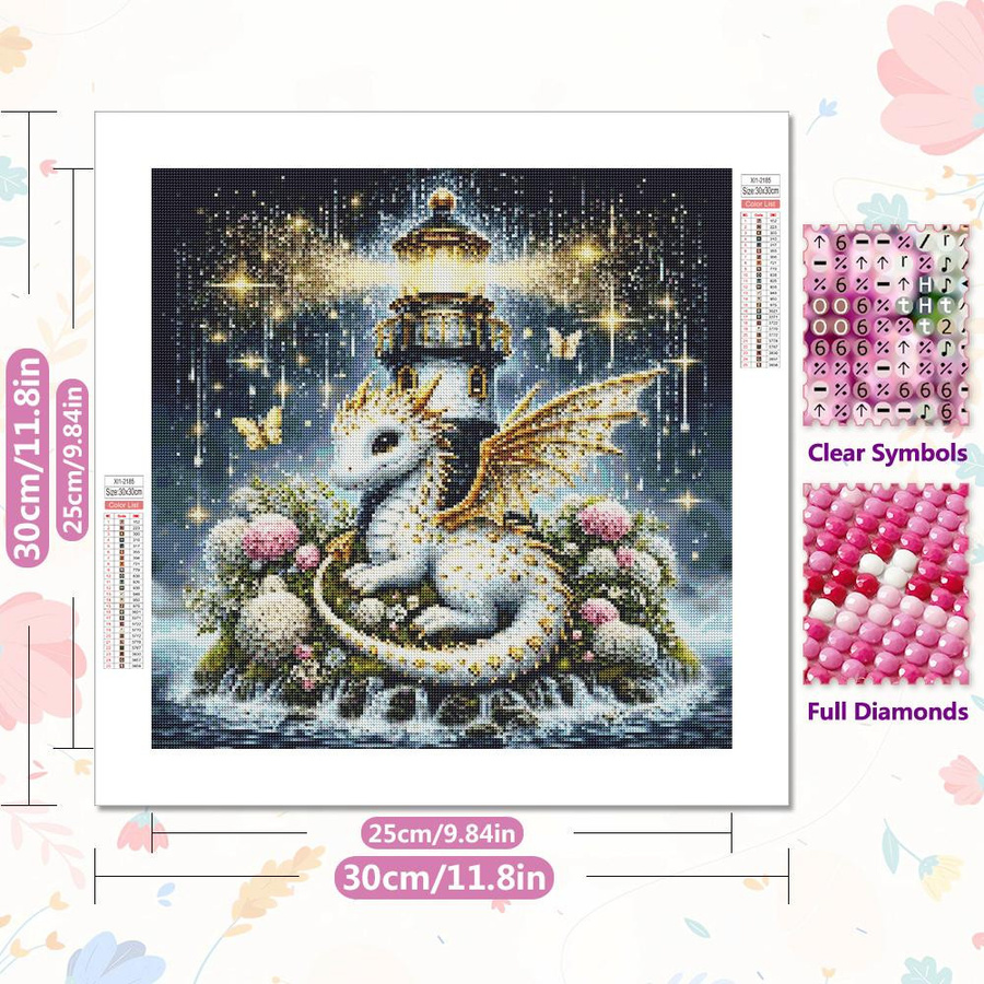 EverShine DIY Diamantmosaik Drachen Set mit 5D Vollbohrer Diamantkunst Malerei in Multicolor, B/H: 20 x 20 cm - Bild 2