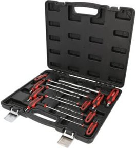 KS TOOLS ERGOTORQUEplus T-Griff-Schlüssel-Satz Torx mit Bohrung, 9-teilig, Silber - Bild 1