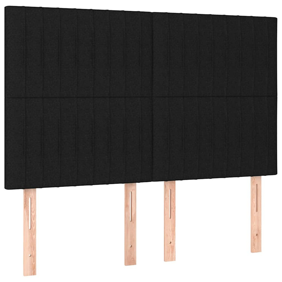vidaXL Bettgestell mit Kopfteil aus Stoff in Schwarz, B/T/H: 140 x 200 x 146 cm - Bild 4
