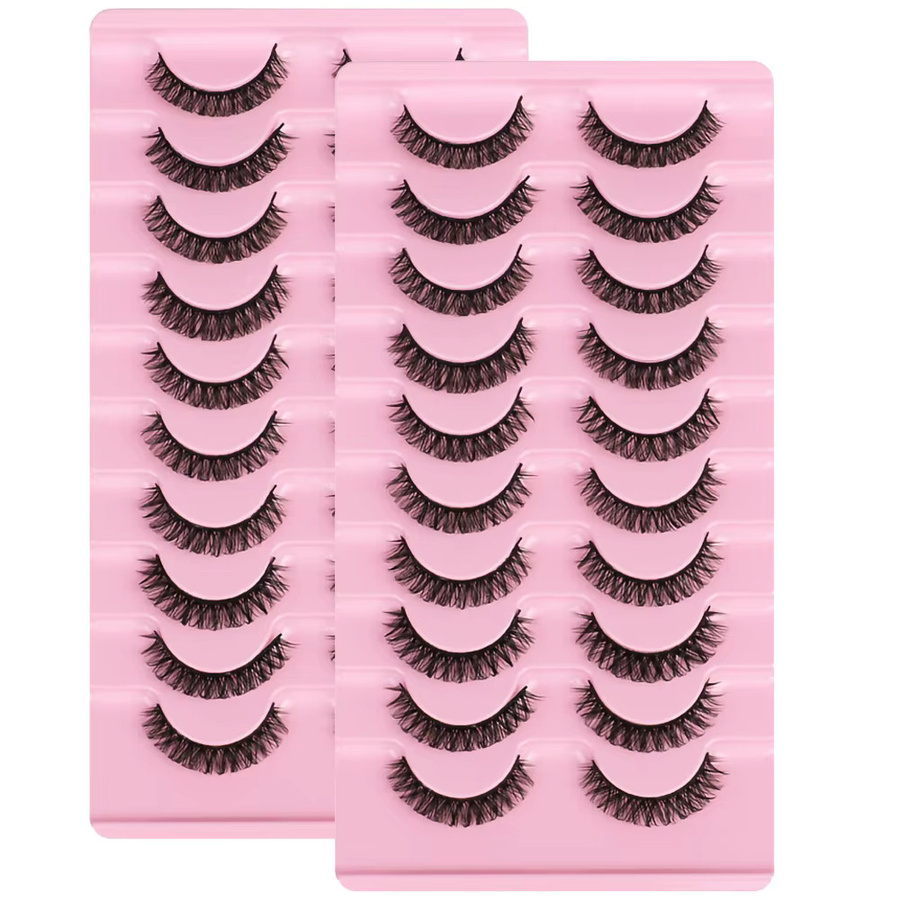 JIEFUXIN Kunstwimpern, 2er-Pack, D-Locken, Wispy Look, Unisex - Bild 4