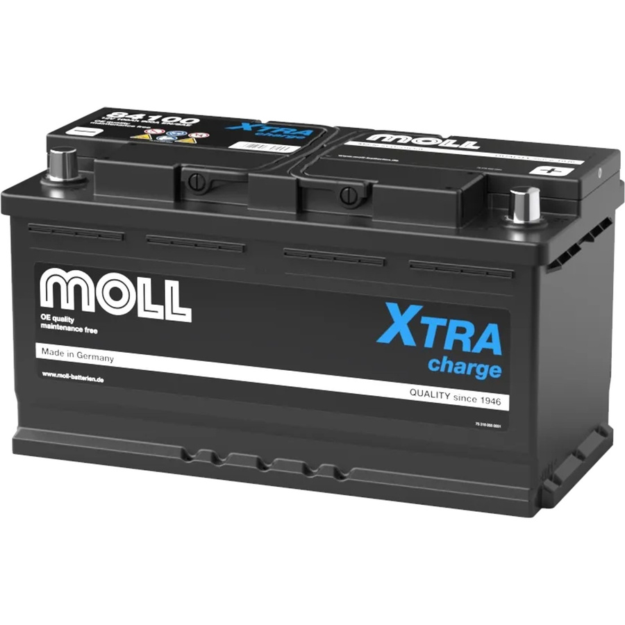MOLL Xtra Charge Starterbatterie 84100 12V 100Ah 900A in Schwarz - Bild 2