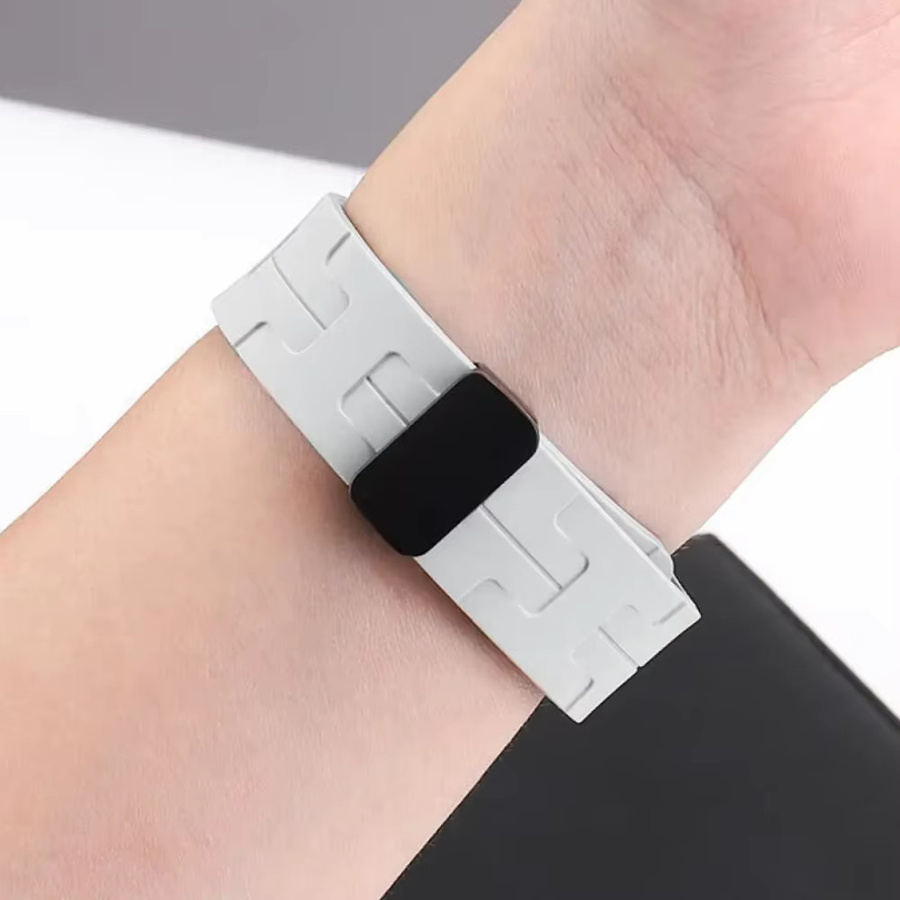 Uhrenarmband Silikon, Magnetisch, Weiß, Unisex - Bild 3