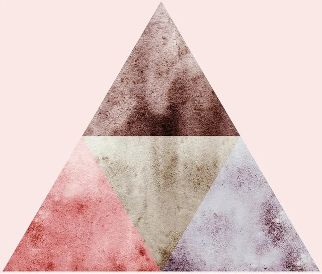 Komar Wandbild Triangles Top Red aus Qualitätsvlies, Breite: 30 cm, Höhe: 40 cm - Bild 1