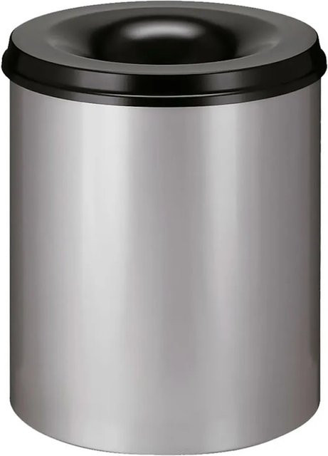 PROREGAL Selbstlöschender Papierkorb und Abfallsammler aus Metall, 80 Liter, Farbe: Grau und Schwarz, H x Ø: 54 x 47 cm - Bild 1