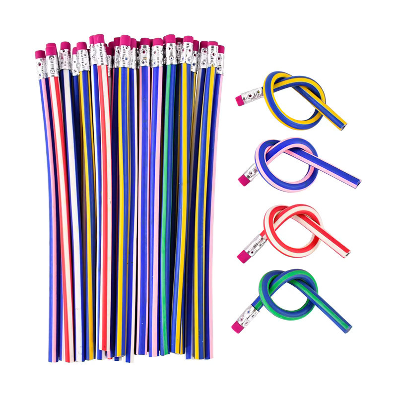 ZQCXLD 10er Set Bunte Flexible Biegbare Malstifte mit Radiergummi für Kinder in Multicolor - Bild 2