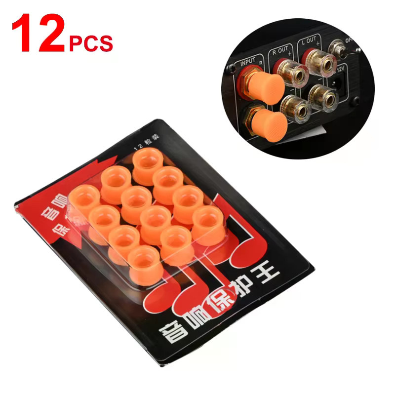 JETTING 12 Stück Staubschutzkappen für 3,5 mm Jack Audio-Anschlüsse in Orange - Bild 2