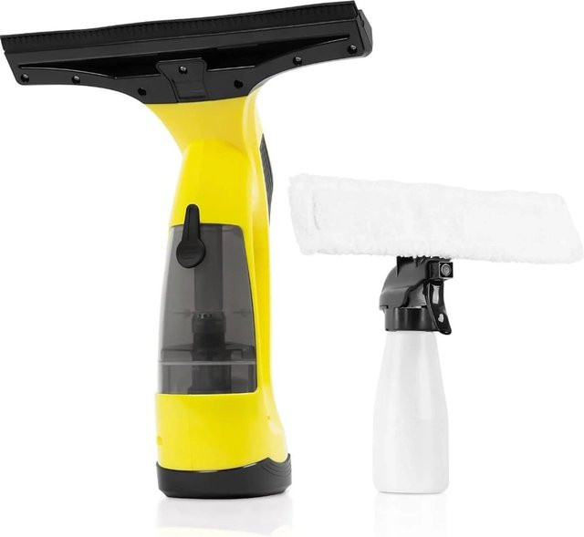 PROREGAL SMART Akku Fenstersauger in Gelb und Schwarz inklusive Sprühflasche und Mikrofaserwischer - Bild 1
