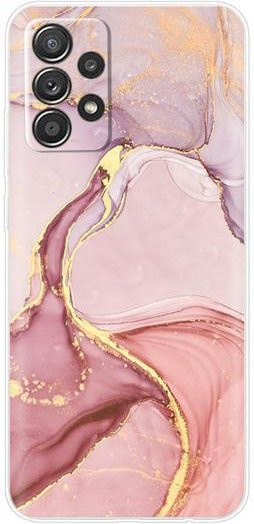 Samsung Galaxy A52s 5G Silikon Schutzhülle mit Löwen-Marmor-Design in Pink und Transparent - Bild 1
