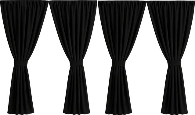 Setgarden Outdoor Vorhang für den Balkon, Schwarz, B: 155 cm, H: 220 cm - Bild 1