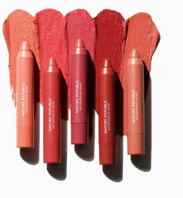 Nature Republic Biflower Lippenstift-Crayon Velvet, Chili Red, Matt - Bild 1