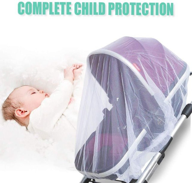 Mückenschutz-Moskitonetz für Kinderwagen als vollständige Abdeckung für Frühling und Sommer in Schwarz und Transparent - Bild 1