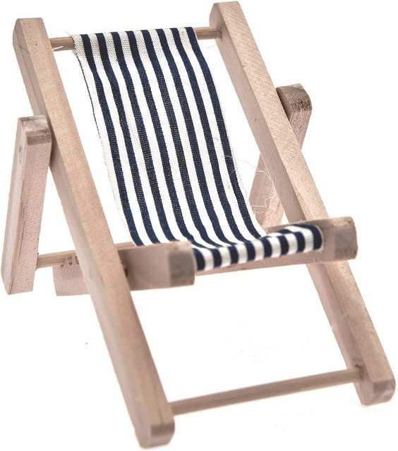 Rico Design Deko-Liegestuhl maritim gestreift in Blau-Weiß, Breite: 7 cm, Tiefe: 10 cm - Bild 1