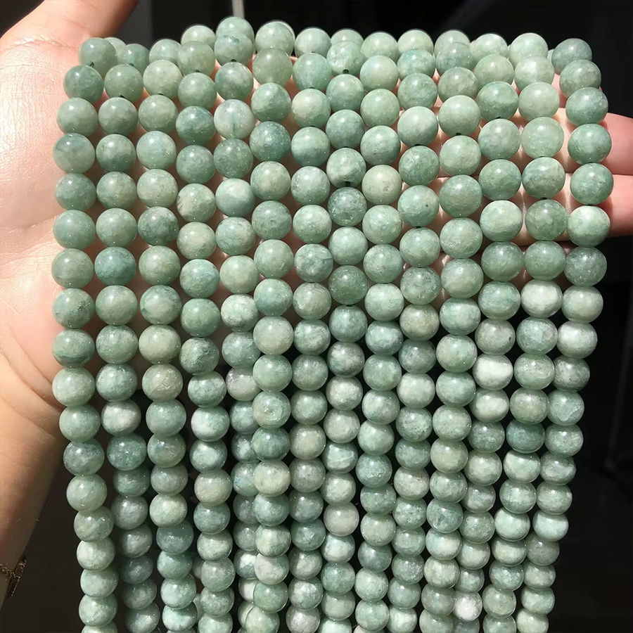 Kuoyu Perle, Natur Jade Stein, Chalcedon, Bunt, Unisex, 6-12mm - Bild 3