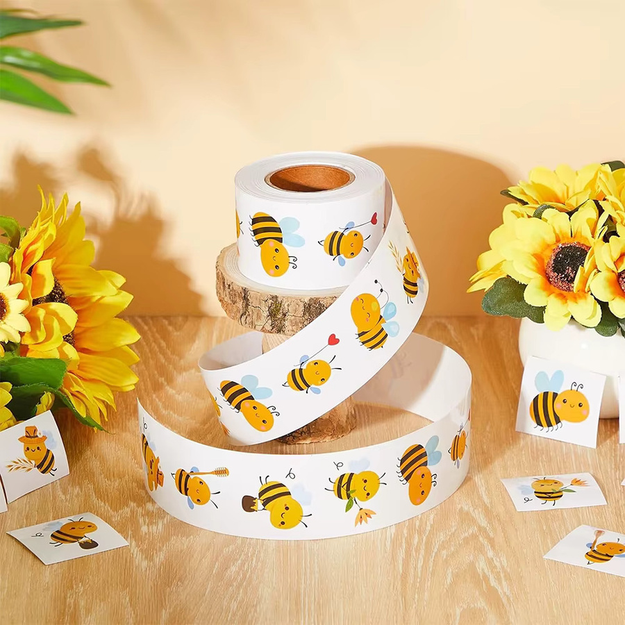 Charile Cartoon-Bienen-Aufkleber, 500 Stück wasserfeste selbstklebende Tier-Aufkleber in Mehrfarbig für Kinder und Schreibwaren - Bild 2