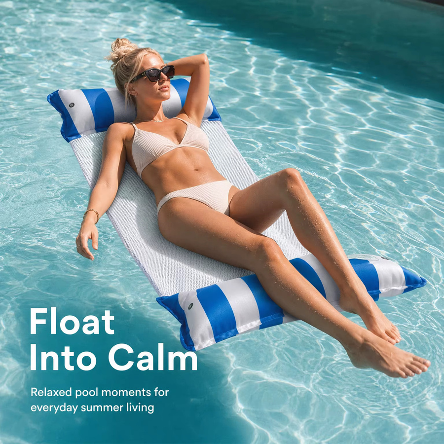 Wonflex Doppelrohr-Schwimmliege aus verdicktem PVC mit Anti-Kipp-Funktion für Pool und Strand - Bild 2