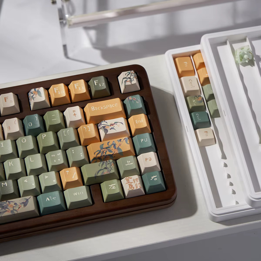 Venit Keys Oolong Tea Theme PBT-Tastenkappen im URE Profile mit Dye-Sub-Verfahren für MX mechanische Tastaturen, Mehrfarbig - Bild 4