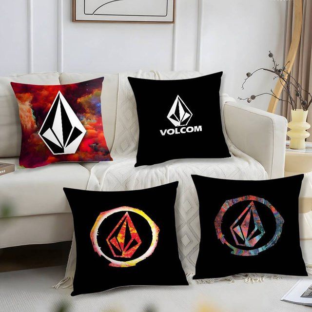 Volcom Logo Kissenbezug aus Plüsch in Multicolor für Sofa und Wohnzimmer - Bild 1